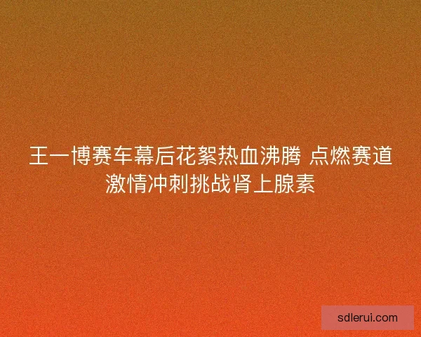 王一博赛车幕后花絮热血沸腾 点燃赛道激情冲刺挑战肾上腺素